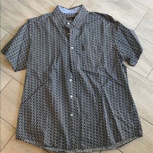 Ben Sherman Black & White Short-Sleeve Button-Down Shirt